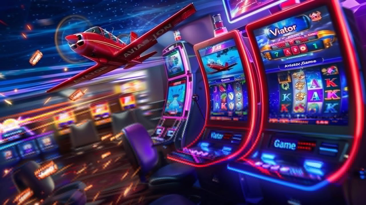 Ilustrasi pemain judi online merayakan kemenangan dalam tema neon
